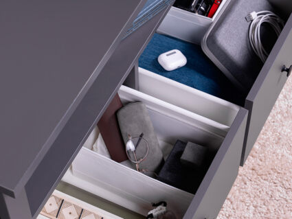 Тумба Гуд Лакк Сага 2 ящика серая 41х90