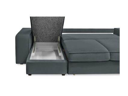 Диван Фиеста Мебель Монако с оттоманкой велюр Vivaldi 08 серый