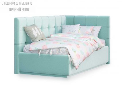 Кровать Nuvola Sabina угловая Velutto 14 (с подъемным механизмом) 160х200