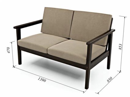 Диван Арско Лориан Мини двухместный бежевый Длина 139 см