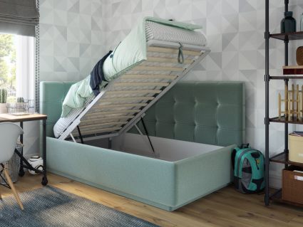 Кровать Nuvola Sabina угловая Velutto 22 (с подъемным механизмом) 180х190