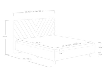 Кровать Сонум Vivien Марсель светло-серый (с подъемным механизмом) 90х190