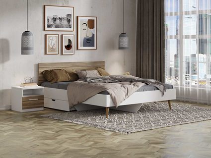 Кровать Сонум Ines Ясень анкор + белый 160х190