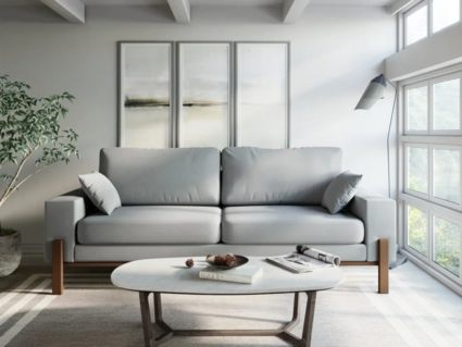 Диван Арско Хангель трехместный серый Длина 195 см