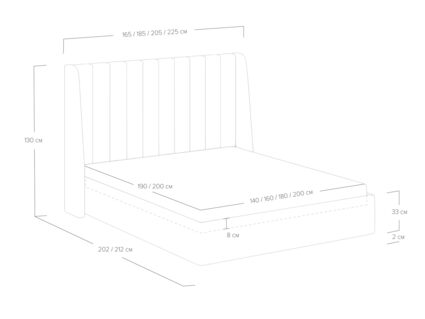 Кровать Сонум Samanta Микровелюр кремовый (с подъемным механизмом)