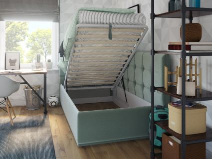 Кровать Nuvola Sabina угловая Velutto 14 (с подъемным механизмом) 160х200