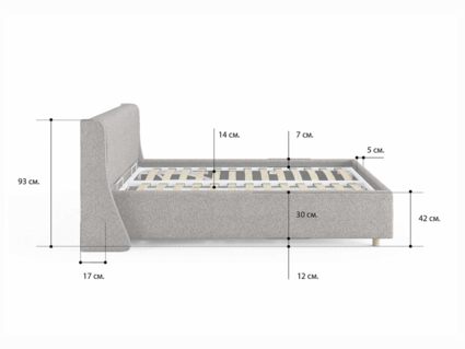 Кровать Сонум Barcelona Кашемир Горчичный (с подъемным механизмом) 80х200