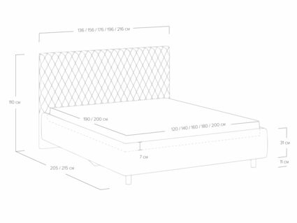 Кровать Сонум Stella Рогожка Деним