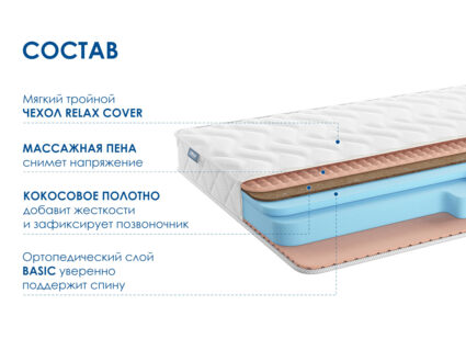 Матрас Димакс Relmas Cocos Roll 16 40