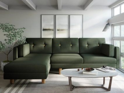 Диван Арско Ингвар угловой трехместный оливковый 