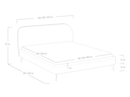 Кровать Сонум Katrin Лаунж Серый 160х190