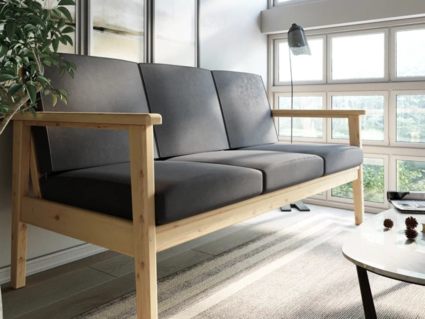 Диван Арско Лориан трехместный серый Длина 176 см