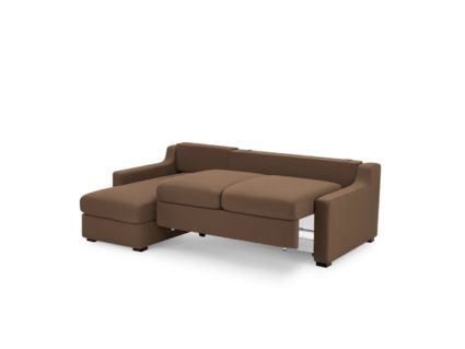 Диван Фиеста Мебель Непал с оттоманкой велюр Vivaldi 23 коричневый Длина 221 см