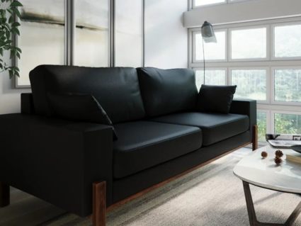 Диван Арско Хангель трехместный черный Длина 195 см