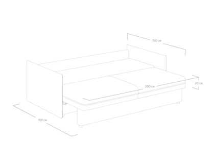 Диван Сонум Remy Микровелюр серый Длина 215 см