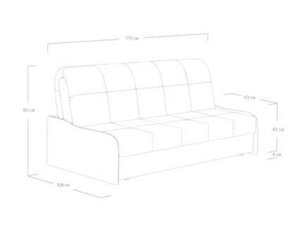 Диван Сонум Glen Микровелюр	серый Длина 170 см