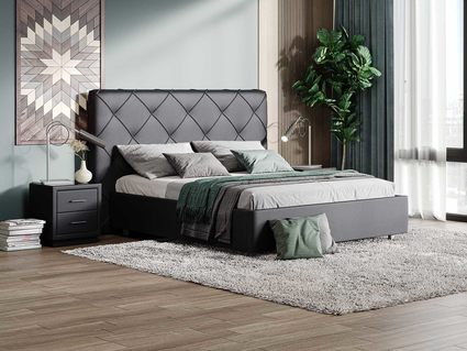 Кровать Сонум Manhattan Экокожа Коричневый (с подъемным механизмом) 180х200