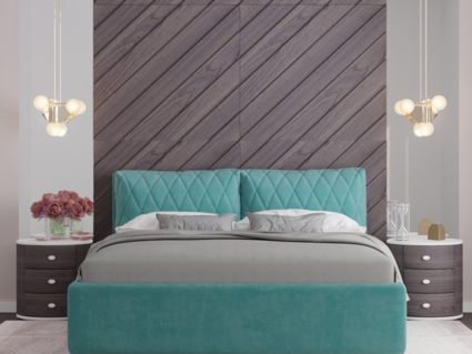 Кровать Nuvola Celeste Velutto 32 (с подъемным механизмом) 180х190