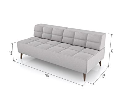 Диван Арско Нельсон трехместный светло-серый