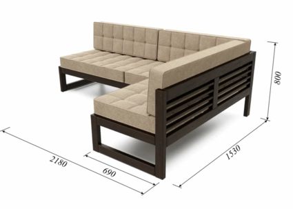 Диван Арско Сега угловой трехместный бежевый Длина 218 см