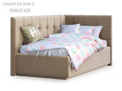 Кровать Nuvola Sabina угловая Velutto 22 (с подъемным механизмом) 180х190