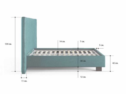 Кровать Сонум Barbara Кашемир Светло-серый (с подъемным механизмом) 160х190